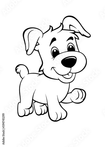 Dog Character Vector  Coloring Book Page with Dog  Coloring page outline of a cute dog  coloring page with Animal character 