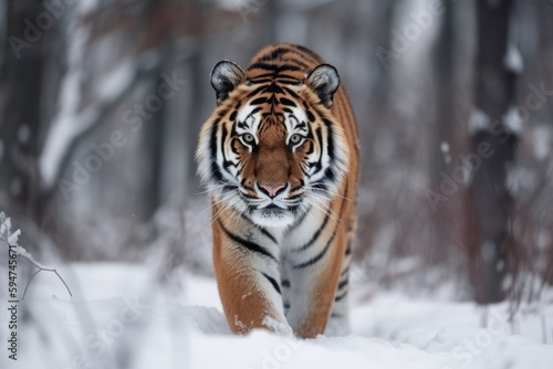 Tiger in the snow wallpapers Generative AI