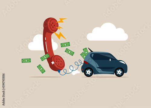 Angry feedback from client. Flat vector illustration