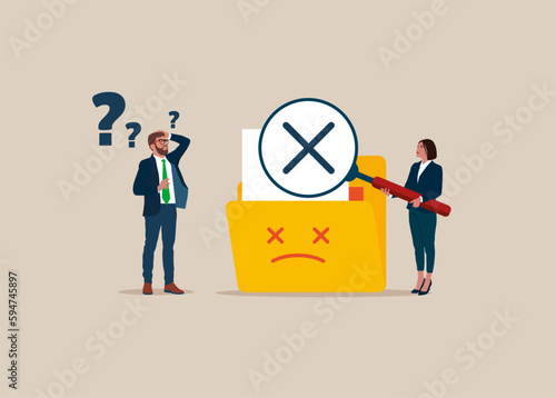 No data found and business people. Flat vector illustration