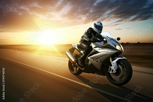 Motorbike Rider Racing Using Generative AI © jambulart