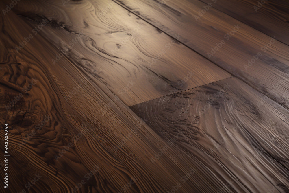 dark brown wood texture background created with Generative AI Stock