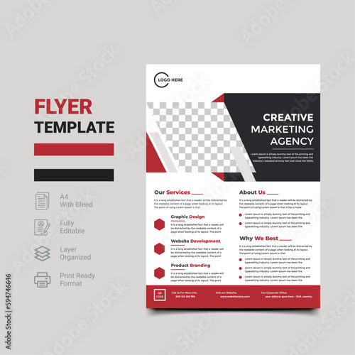 Corporate Business Flyer cover design layout ,digital marketing flyer vector template in A4 size.grow your business digital marketing new flyer.