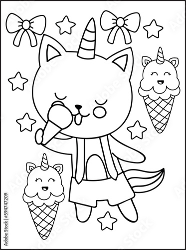 Caticorn Coloring pages For Kids