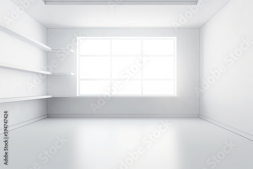 Wallpaper Mural White empty room full of light, Generative AI Torontodigital.ca