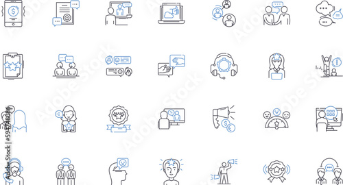 Reactions line icons collection. Surprise, Shock, Anger, Fear, Disgust, Joy, Happiness vector and linear illustration. Sadness,Disappointment,Anticipation outline signs set
