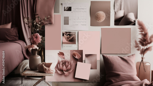 Inspiration mood board template Generated AI photo