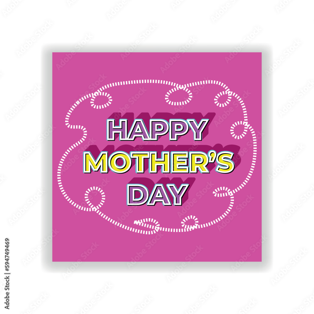 Editable 3d Text Effect Happy Mother's Day Vector illustration design