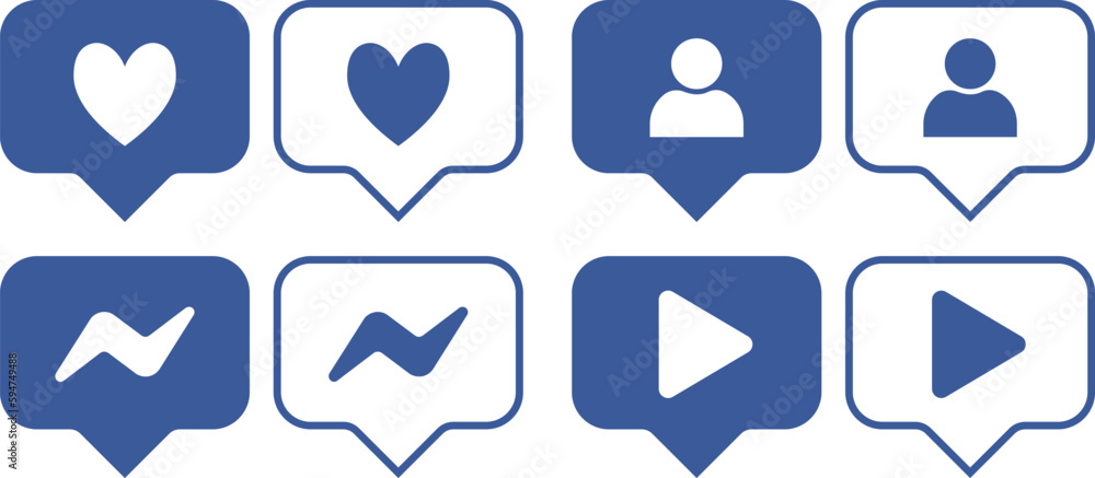 set of blue and white icons for web set of blue and white icons for web