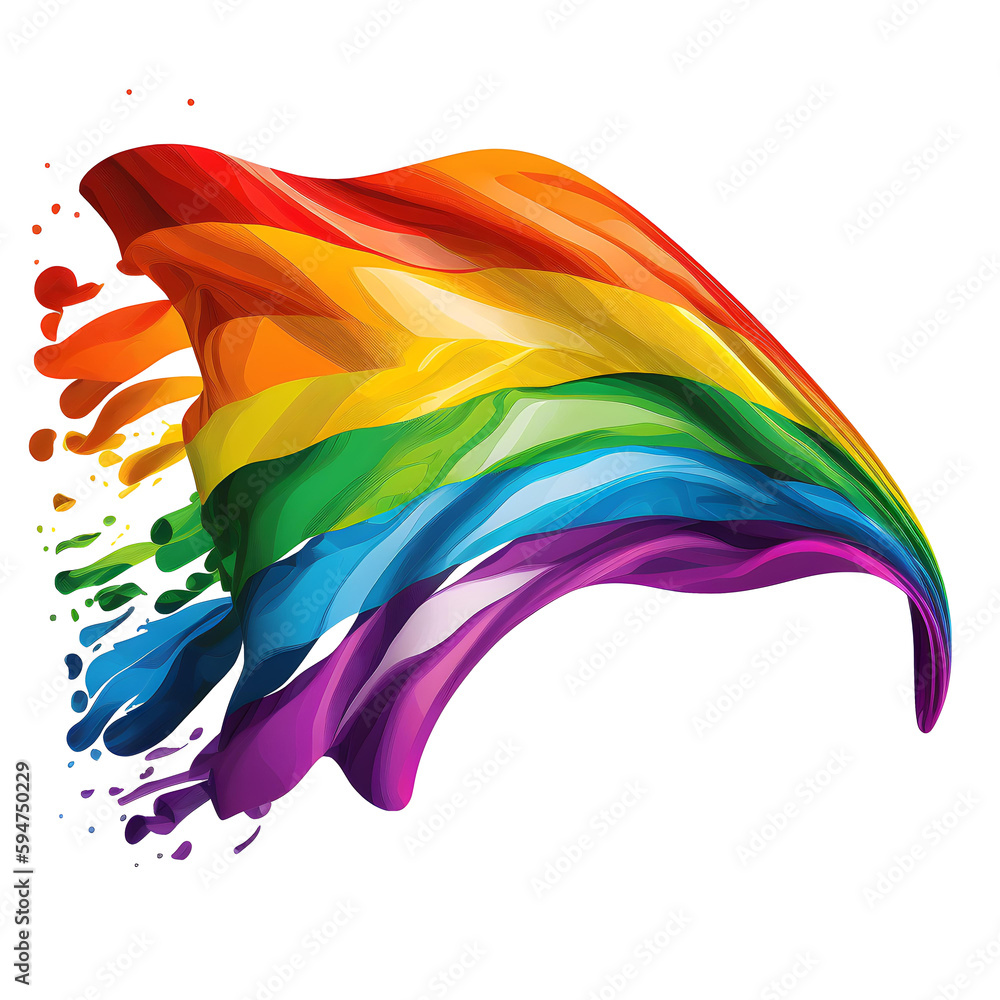 AI generative ClipArt - A stylized Rainbow Flag - with transparent ...