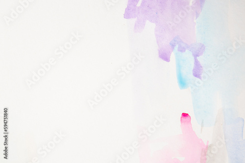 Pastel pink gray and purple waves on the left side on white isolated background
