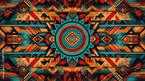 Abstract background with Navajo patterns. Generative AI