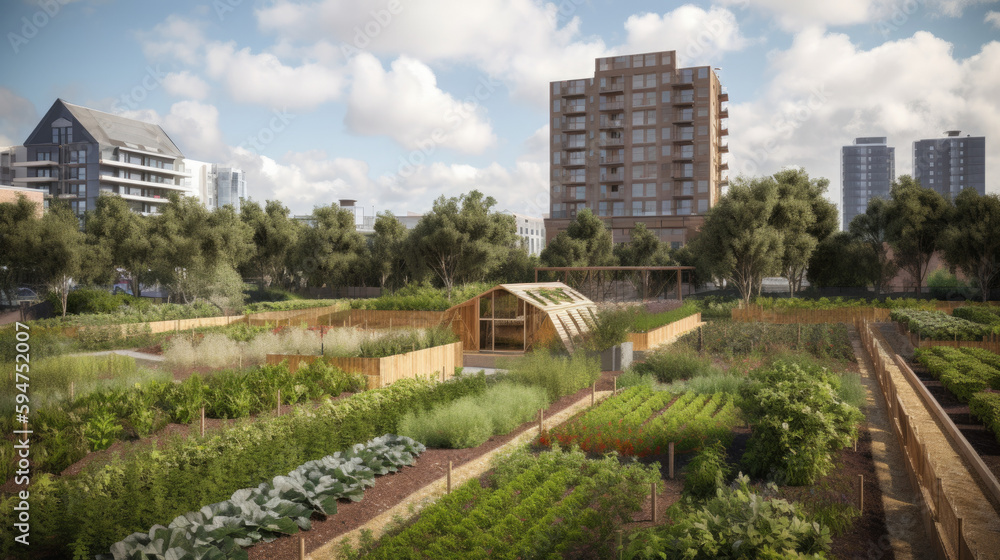 Fototapeta premium Urban farming and sustainable agriculture
