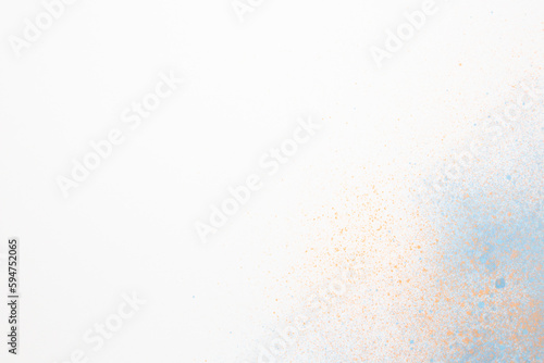 Pastel pink gray orange blue stains on white isolated background with free space
