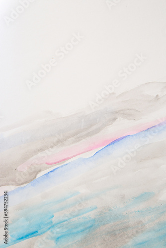 Pastel purple and gray stains on gray isolated background with free space in vertical view