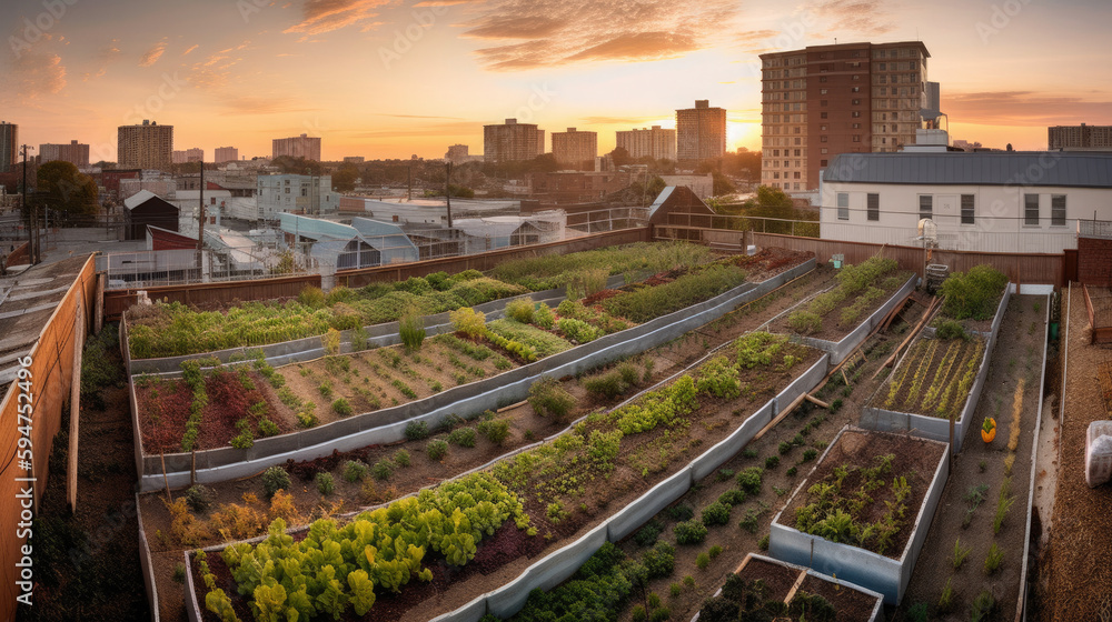 Fototapeta premium Urban farming and sustainable agriculture