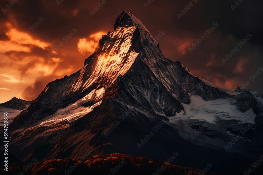 a majestic big mountain created with Generative AI technology
