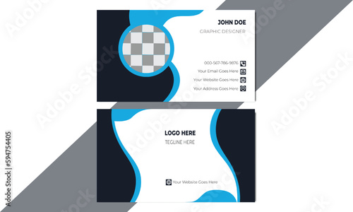 Double-sided creative and modern business card template. Portrait and landscape orientation. Personal visiting card with company logo.
