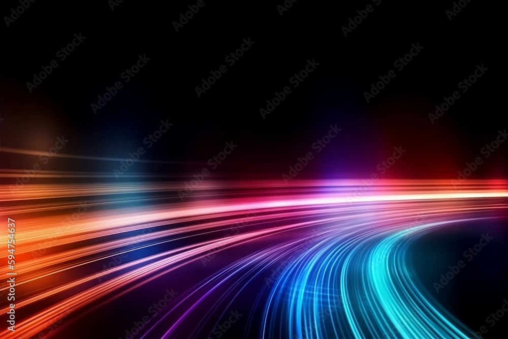 A Colorful Motion Background of City Light Trails