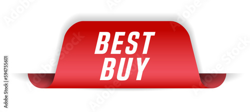 Colorful vector flat design banner best buy. This sign is well adapted for web design.