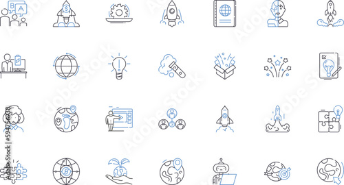 Upgrades line icons collection. Improvement, Enhancement, Advancement, Progression, Refinement, Modernization, Innovation vector and linear illustration. Transformation,Advancement,Development outline