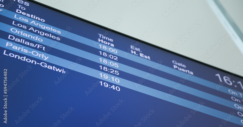 airport monitor displaying the status and destinations of business flights represents the fast-paced world of commerce and global connectivity. It signifies the importance of efficient communication 