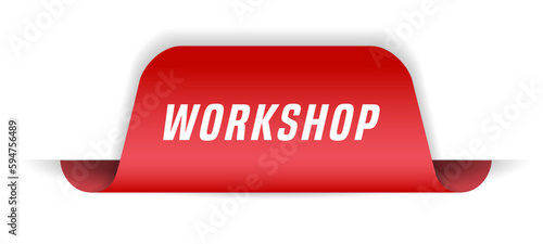 Colorful vector flat design banner workshop. This sign is well adapted for web design.