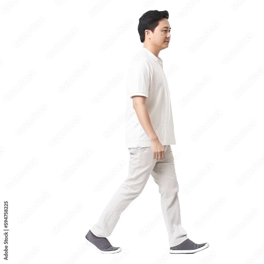 Asian man walking in comfort outfit. Full body isolated on transparent background. Dicut, People, PNG Asian man walking in comfort outfit. Full body isolated on transparent background. Dicut, People, PNG