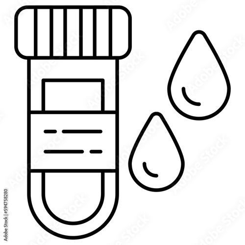 An editable design icon of sample tube, lab apparatus