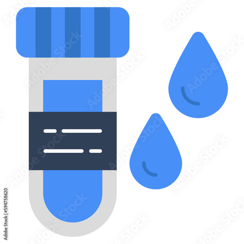 An editable design icon of sample tube, lab apparatus