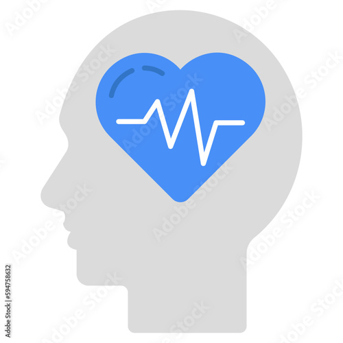 Conceptual flat design icon of peaceful mind
