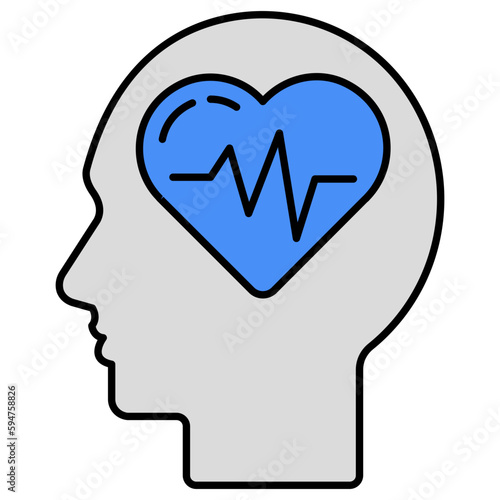 Conceptual flat design icon of peaceful mind