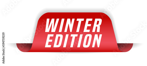 Colorful vector flat design banner winter edition. This sign is well adapted for web design.