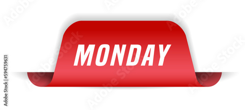 Colorful vector flat design banner monday. This sign is well adapted for web design.