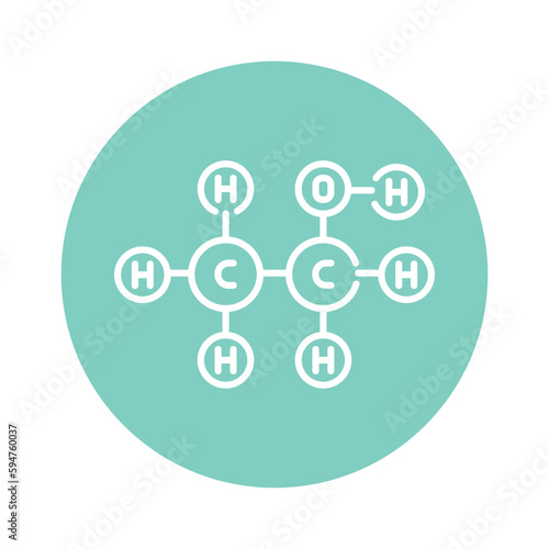Ethanol formule color line icon. Pictogram for web page