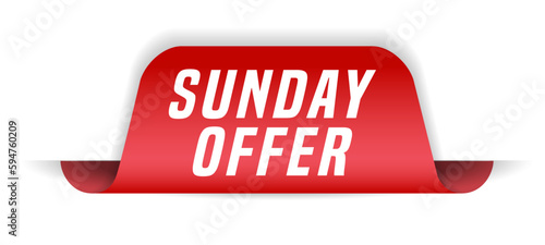 Colorful vector flat design banner sunday offer. This sign is well adapted for web design.