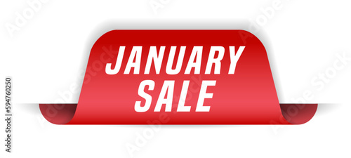 Colorful vector flat design banner january sale. This sign is well adapted for web design.