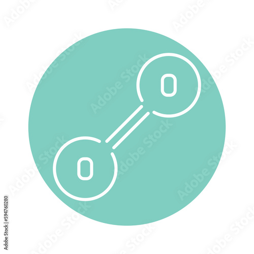 Oxygen formule color line icon. Pictogram for web page