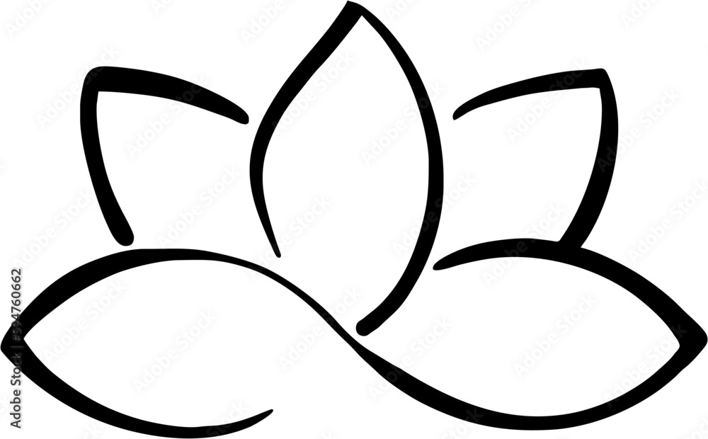 lotus flower symbol of purity black hand drawn