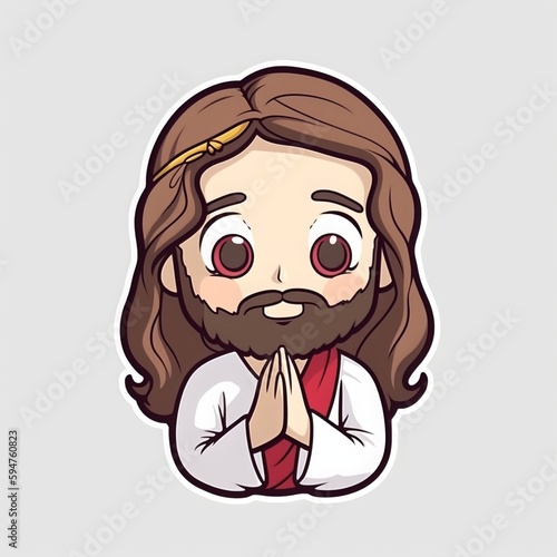 Cutting sticker Jesus Christ. For Good Friday or Ascension Day. for greeting cards. Generative Ai
