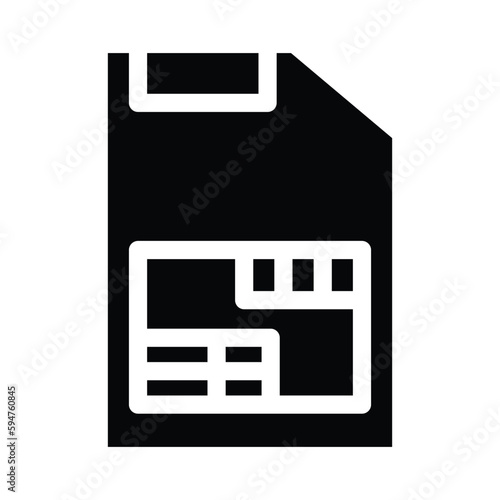 simcard solid icon illustration vector graphic