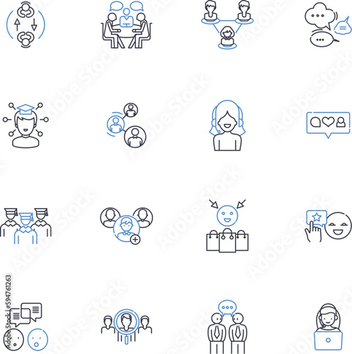 Inspiring line icons collection. Motivating, Empowering, Encouraging, Influential, Uplifting, Insightful, Aspirational vector and linear illustration. Stimulating,Enriching,Transcendent outline signs