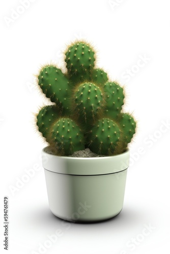 Cactus isolated on white background 3d blender generated ai