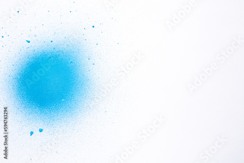 above view blue circled paint on white surface bright art sea horizontal photo artist painting shade color free space
