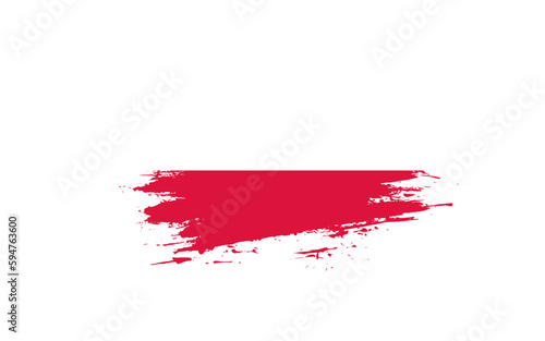 Creative hand-drawn brush stroke flag of POLANDS country vector illustration