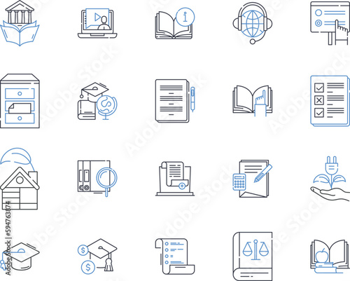 Rock music line icons collection. Electric, Classic, Loud, Gritty, Raw, Powerful, Dynamic vector and linear illustration. Melodic,Aggressive,Heavy outline signs set
