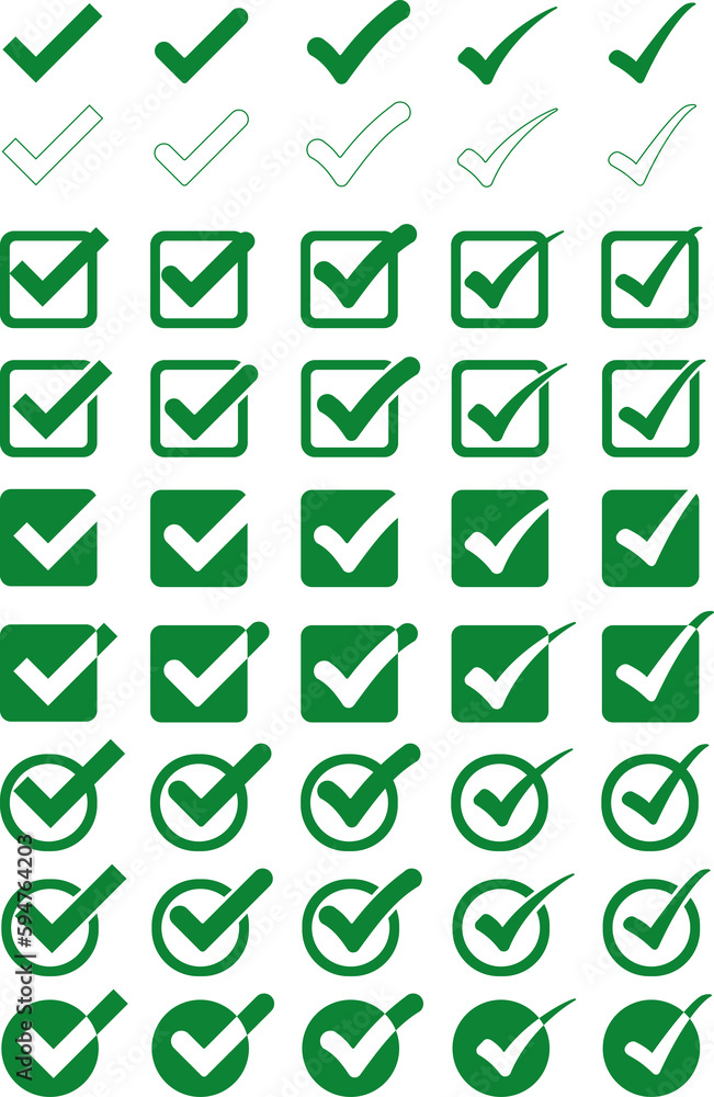 set of mark icons set of mark icons