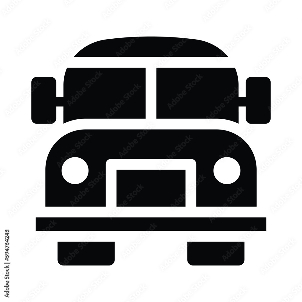 school bus glyph icon illustration vector graphic school bus glyph icon illustration vector graphic