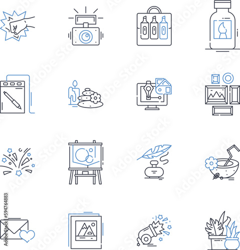 Dynamic thinking line icons collection. Innovation, Creativity, Progression, Adaptability, Resourcefulness, Flexibility, Ingenuity vector and linear illustration. Revitalization,Transformation