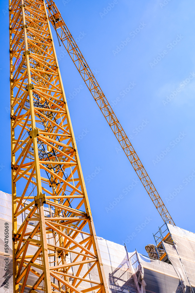 modern crane at a construction site